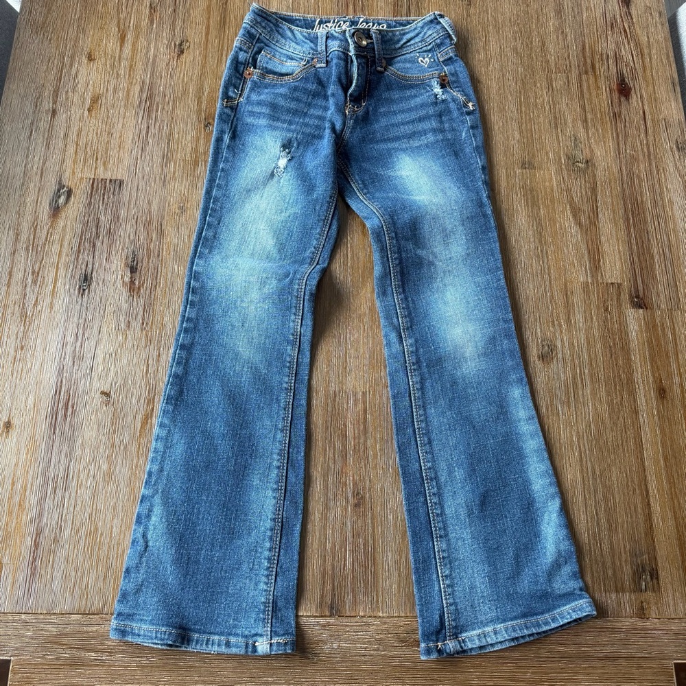 3/27$ Justice Girls Blue Low Rise Jeans size 8
